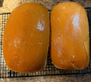 White bread browned from baking.