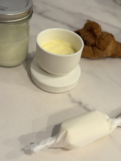 Homemade butter and fresh buttermilk from scratch