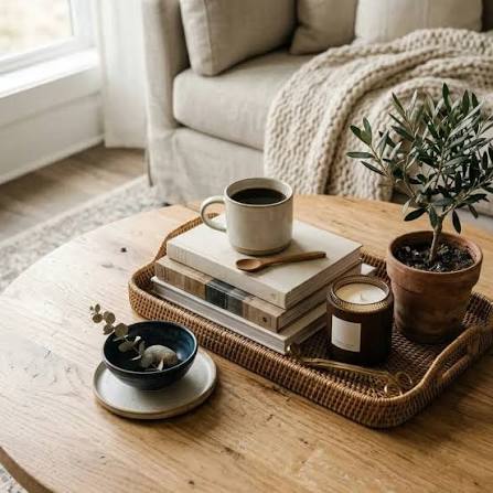 Cup of coffee on a table for a cozy homemade breakfast
